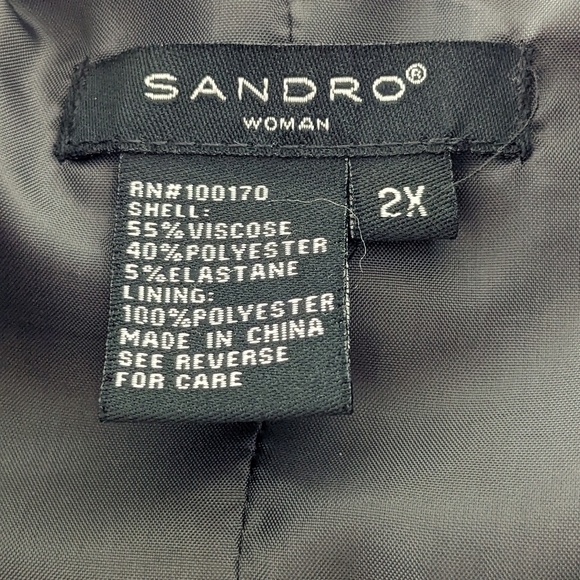Sandro Woman luxury gray lined jacket, size 2X - Picture 4 of 5